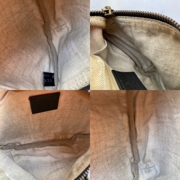 SOLD Gucci Grained Calfskin Web Logo Print Small Belt Bag - Picture 13 of 14